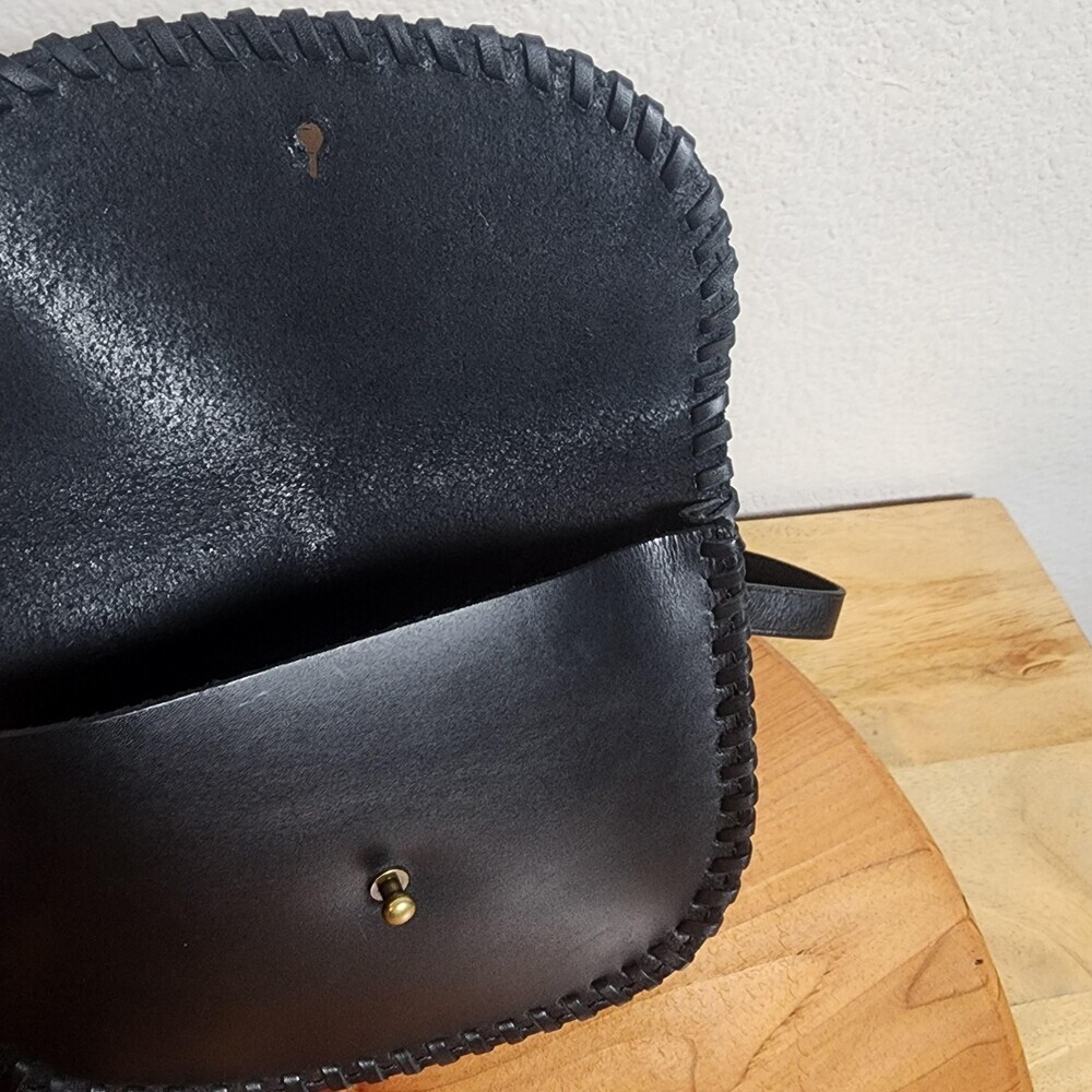 Madewell Belt Bag Fanny Pack Womens Small Black Leather Whipstitch Adjustable - Picture 3 of 8